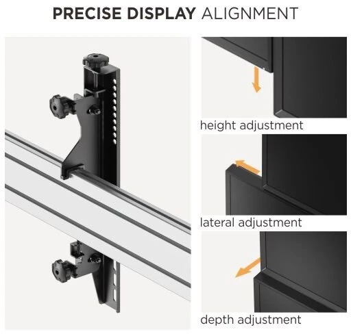 Laikiklis BFSM-04SFW Video Wall Cart, Fine Texture Pilkas