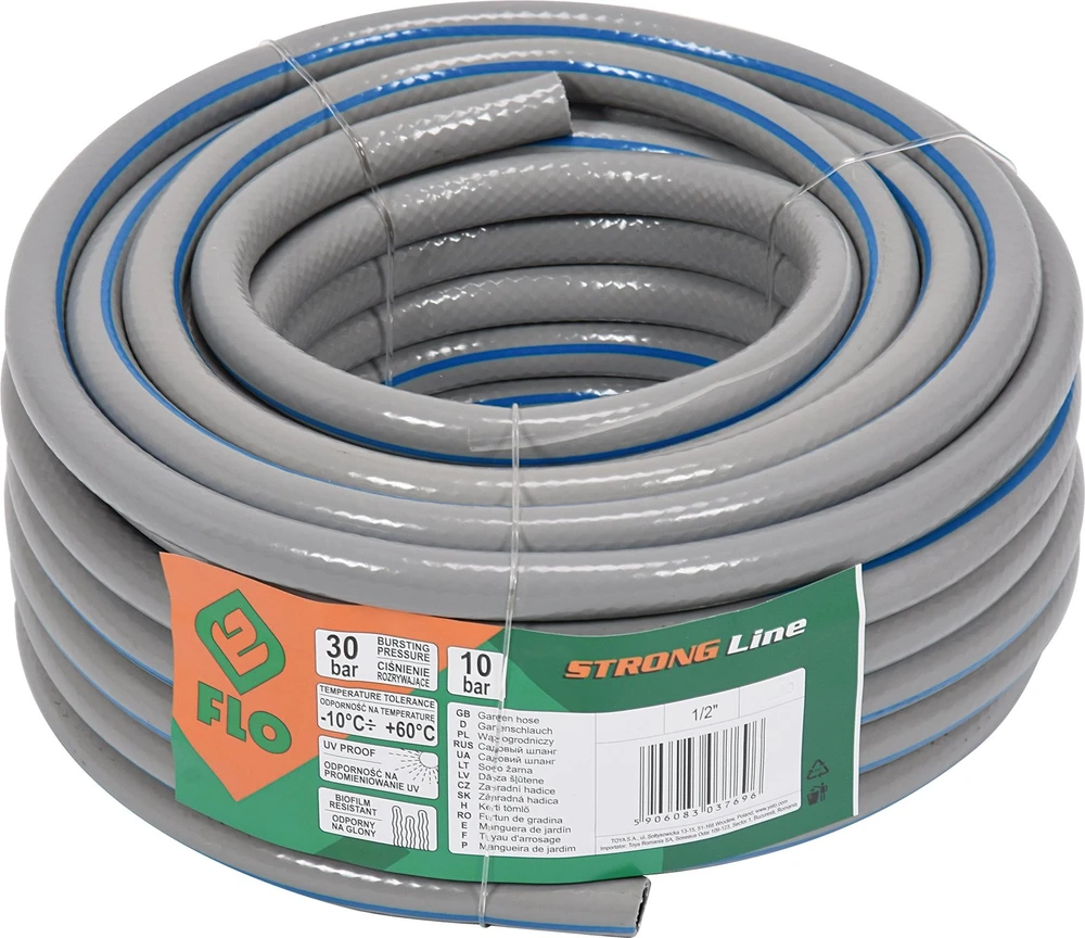 Laistymo žarna pilka STRONG Line, neužsilenkianti (-10 iki+60°C) Flo | d-3/4" 20m