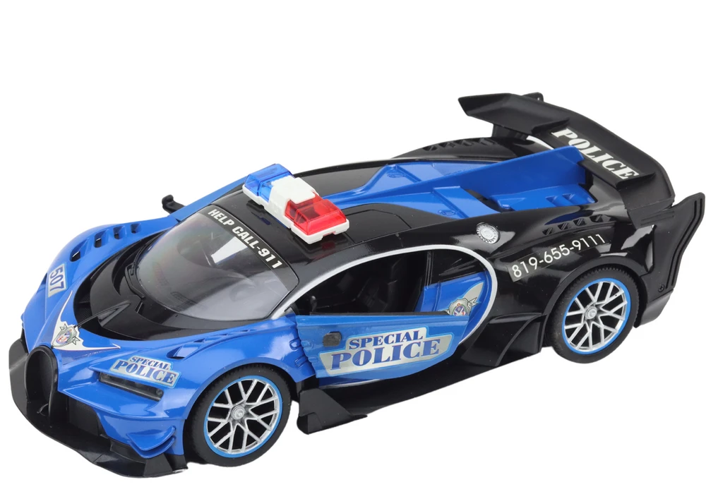 Lean Toys Nuotolinio Valdymo Policijos Automobilis 1:12 Mėlynas (Pažeista pakuotė)