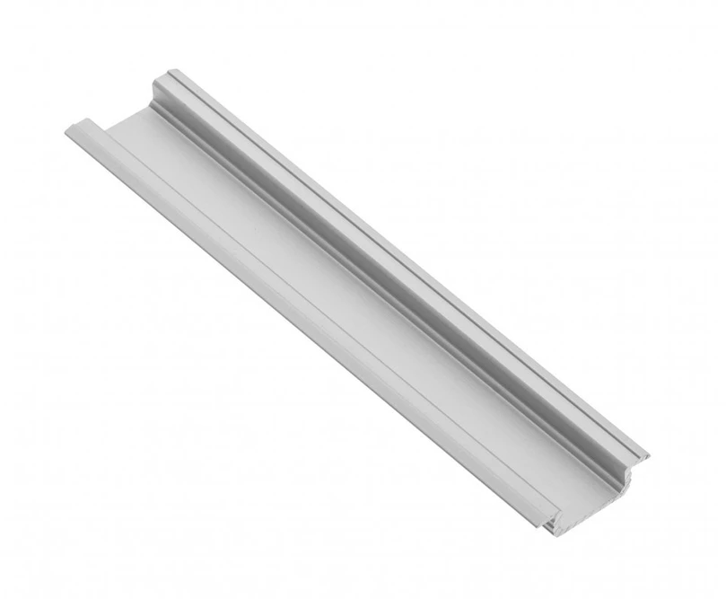 LED aliuminio profilis su GLAX sidabriniu flanšu 3,05 m (įleidžiama)
