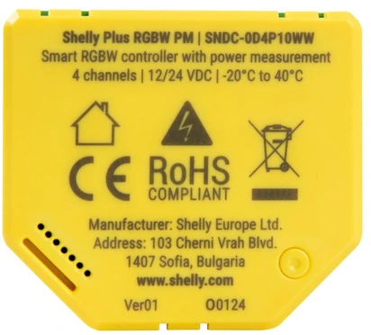 Shelly Plus RGBW PM LED juostos valdiklis (Wifi, Bluetooth)