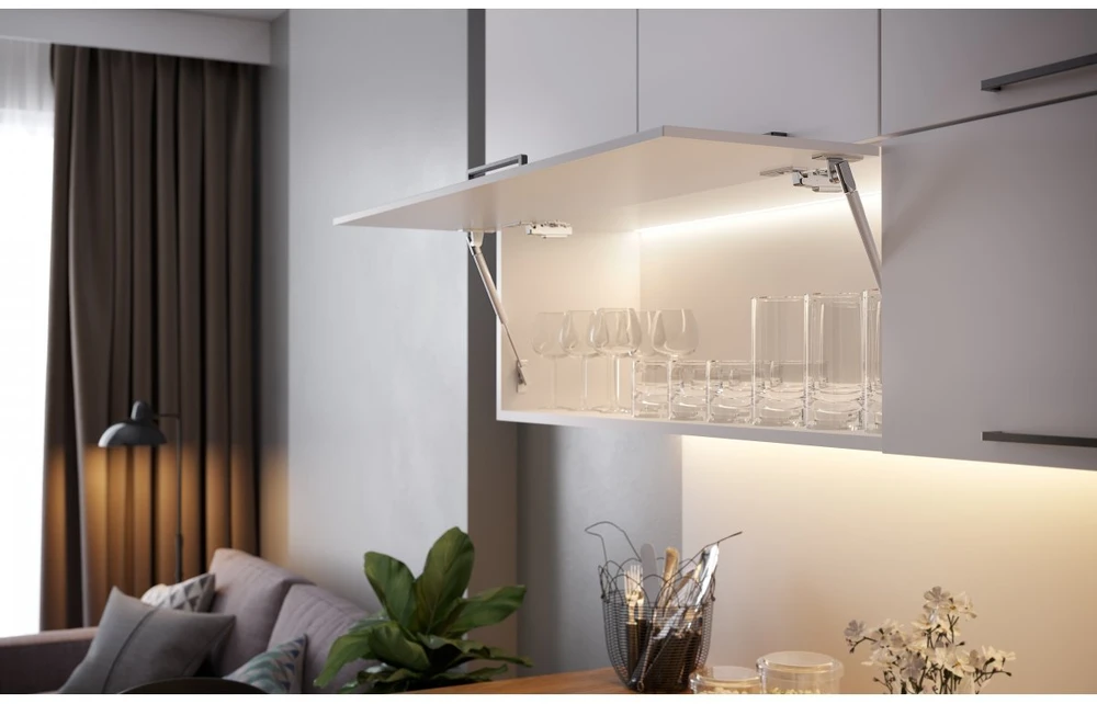 Led kampinis aliuminio profilis - GLAX baltas L=2 m