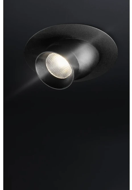 LED Point Luminaire adjustable, 12V DC, 1.2W, 1x3030 LED, 3000K, juodas, 1.5m cable