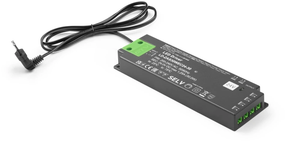 LED maitinimo blokas SLIM EASY CLICK, 24V / 30W, LD-ZAS30WEC24-30, GTV