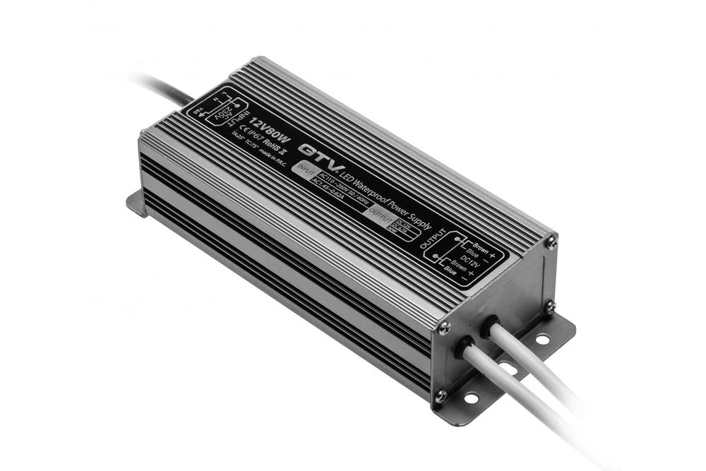 LED vandeniui atsparus transformatorius, 80W, IP 67, DC12V
