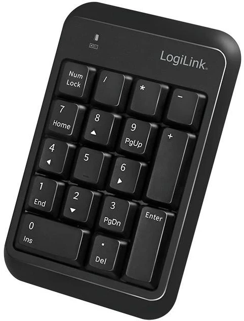 LogiLink klaviatūra Bluetooth, mit 17 Tasten, V5.1, juodas (Pažeista pakuotė)