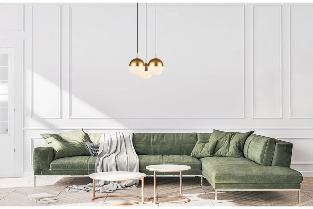 Pakabinamas šviestuvas Lubinis šviestuvas ABIES,7597,AC220-240V,50/60Hz,3*E27, IP20, trigubas, auksinis