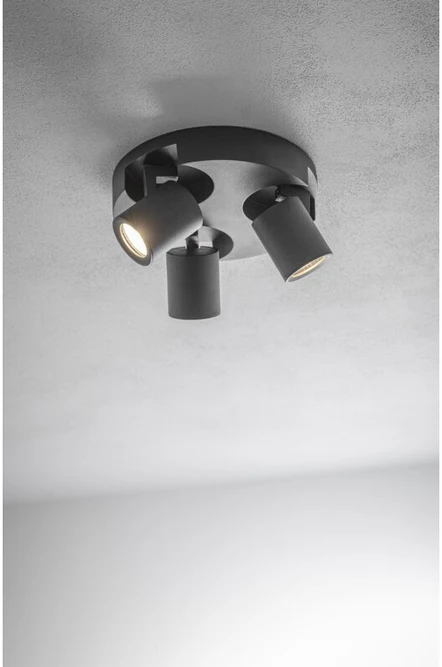 Lubinis šviestuvas BLINK, AC220-240V, 50/60 Hz, GU10, maks. 20 W*3, IP 20, trigubas, juoda