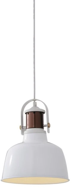 Pakabinamas šviestuvas GTV Lubų šviestuvas NOOR,6934,AC220-240V,50/60Hz,1*E27, IP20, skersmuo 22 CM, viengubas, balta
