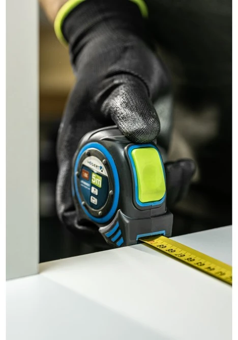 Hogert Matavimo juosta 5 m 19 mm su automatiniu stabdymu, nailono su magnetais