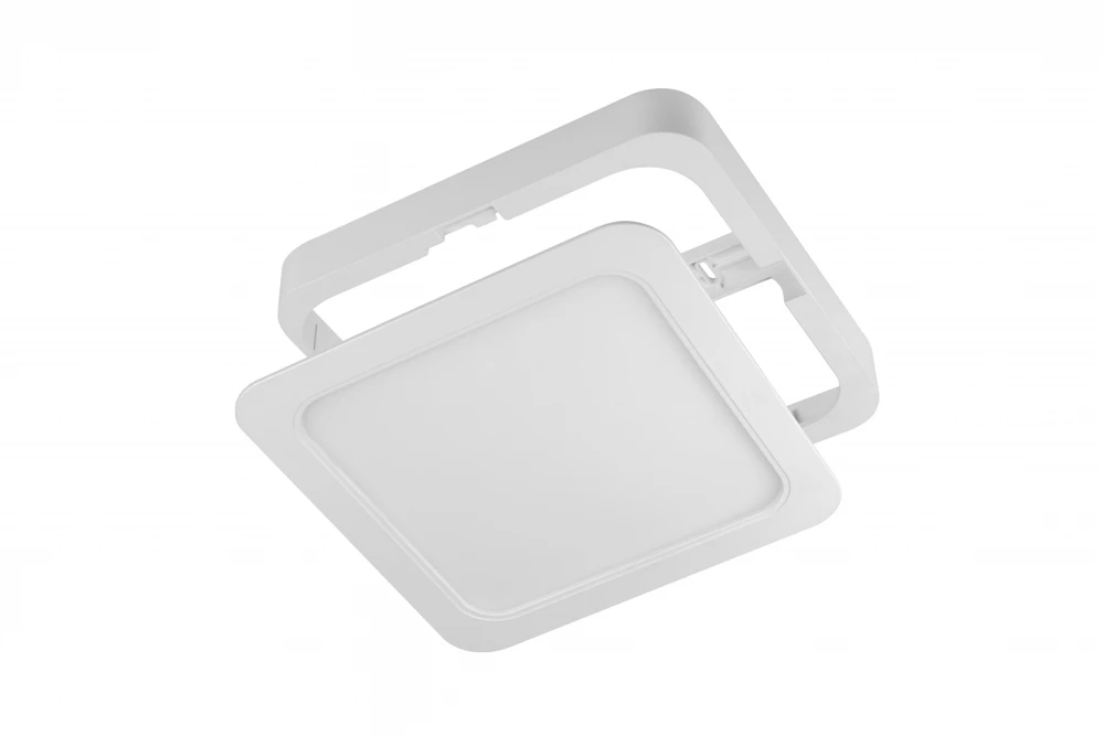 MAXIS downlight, LED, 18W, 1450lm, CCT, AC220-240V, IP44, recessed, square, baltas