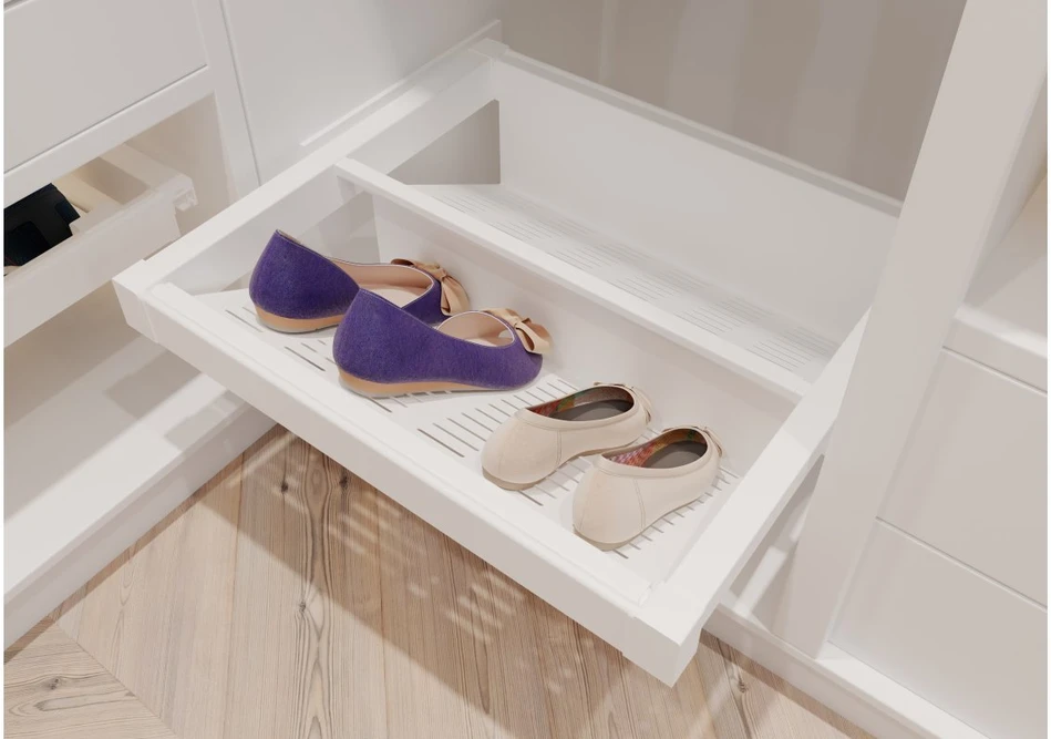 GTV Metal drawer Elite for shoes 700 mm with soft closing, baltas