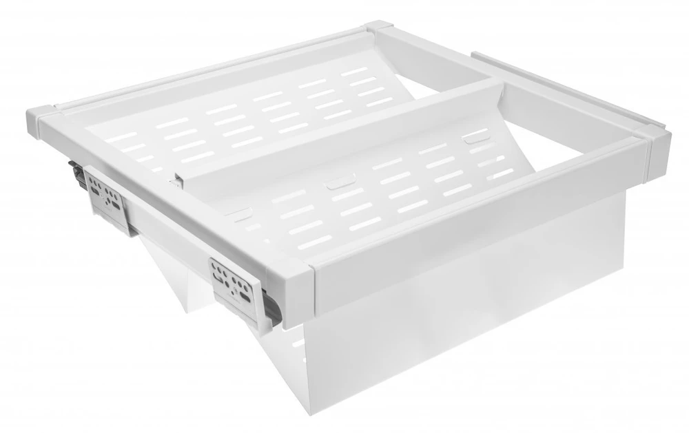 Metal drawer Elite for shoes 800 mm with soft closing, baltas