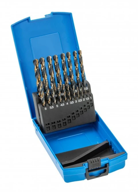 Grąžtų komplektas metalui Hogert HT6D900; 1,0-10 mm; 19 vnt.