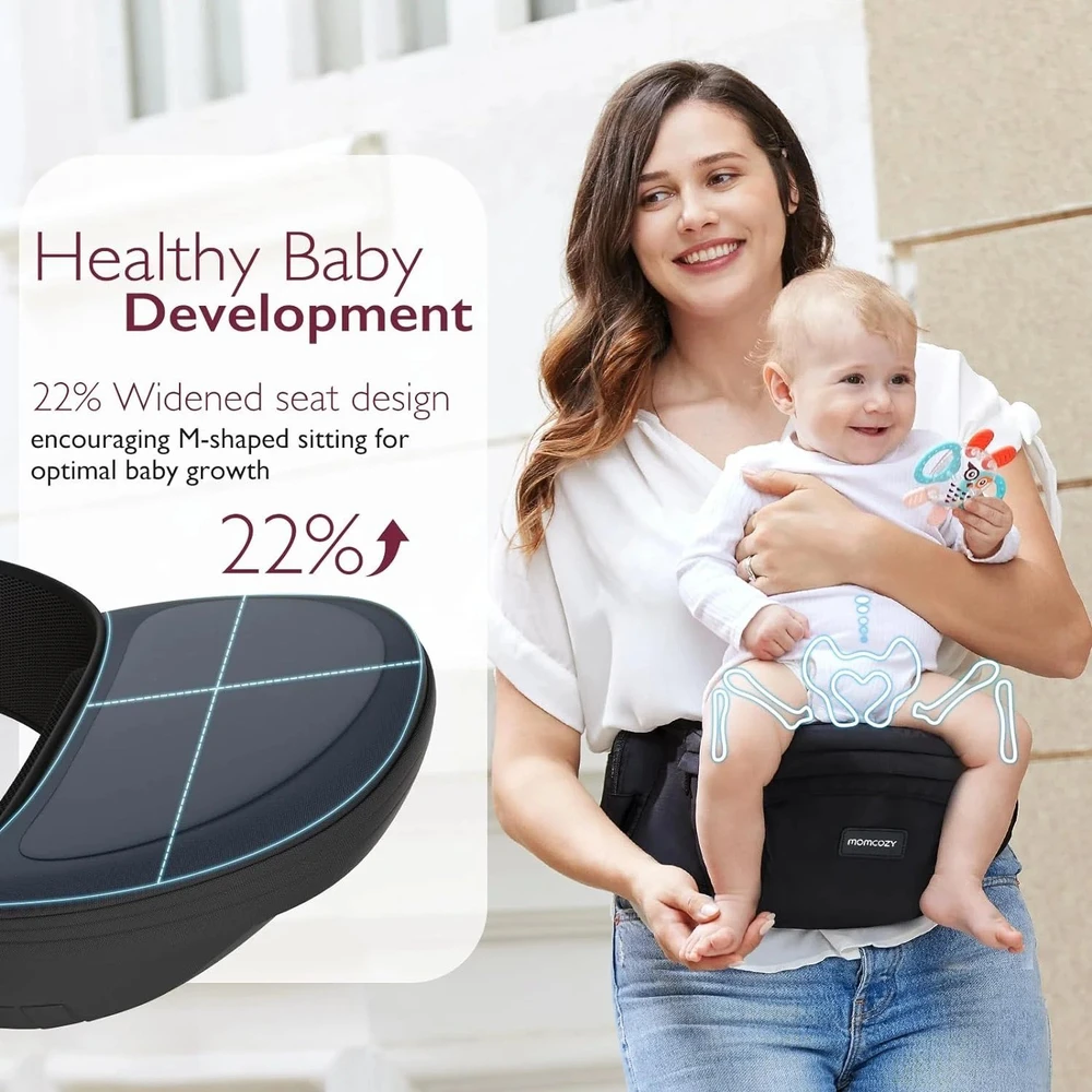 Momcozy ergonomiška klubų nešioklė su 3D pilvo atrama L