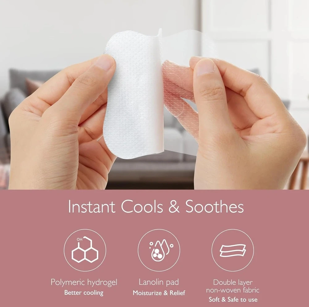 Momcozy hidrogeliniai spenelių įklotai su raminančiu lanolinu 6vnt.