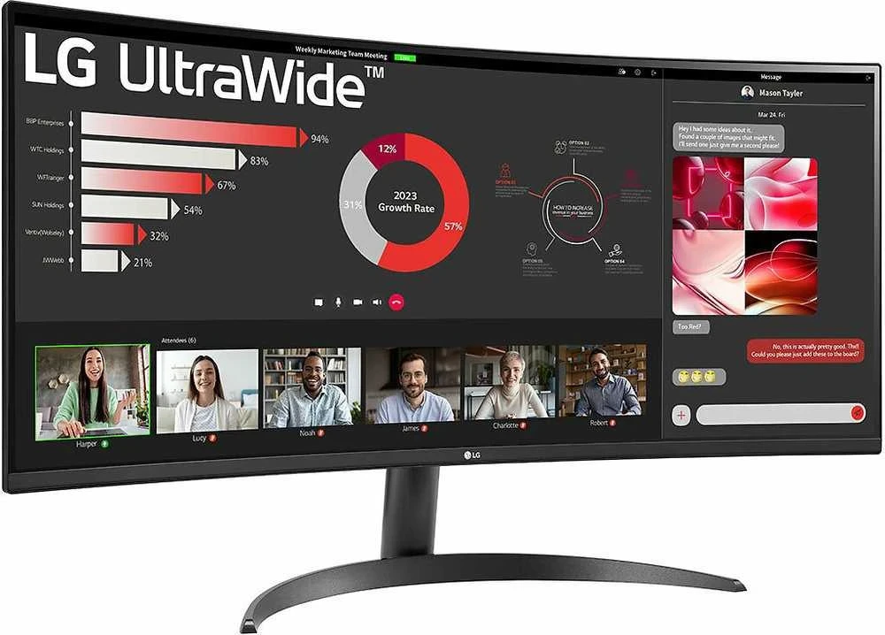 Monitorius LG 34WR50QK-B | 34 " | VA | QHD | 21:9 | 100 Hz | 5 ms | 3440 x 1440 pikselių | 240 cd/m² | HDMI jungtys quan (Atnaujinta)