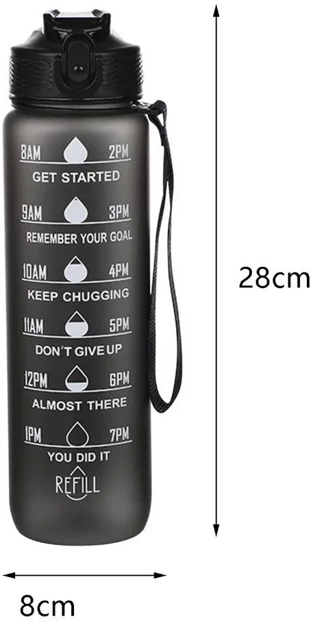 Motyvuojanti gertuvė su laiko žyma, 1000 ml, juoda