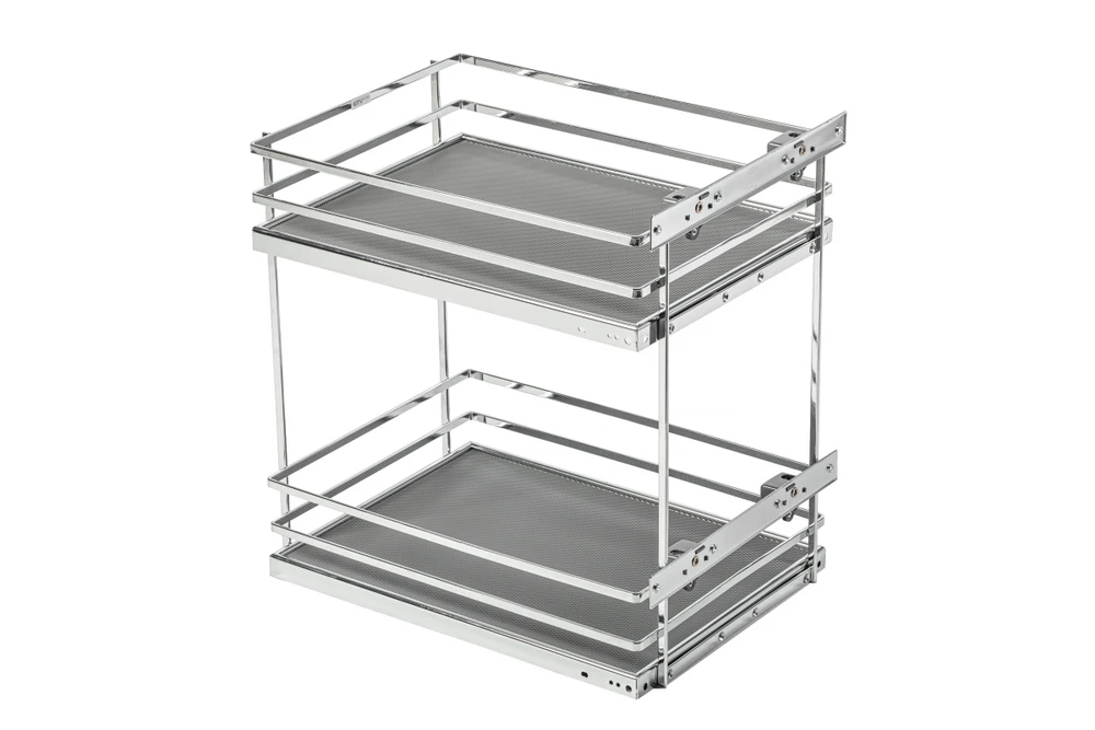 MovixPro side cargo basket, 2 shelves, for cabinet 300 mm, without guides, chrome-plated,