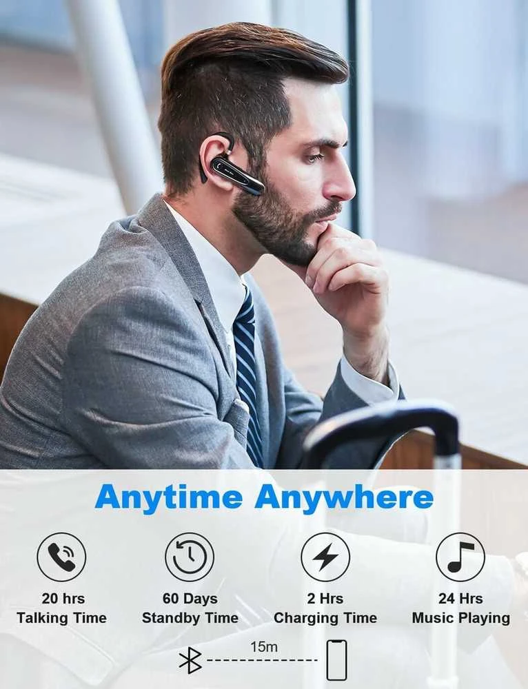 Ausinės New Bee B45 Bluetooth 5.0 - belaidė ausinė / laisvų rankų įranga, juoda