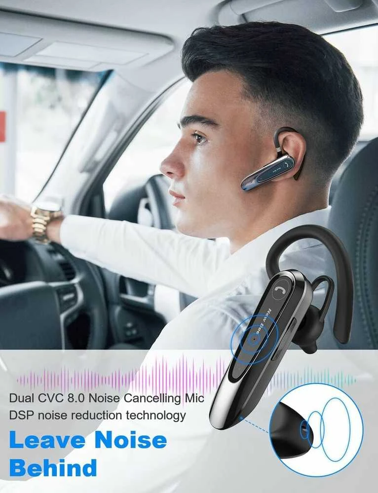 Ausinės New Bee B45 Bluetooth 5.0 - belaidė ausinė / laisvų rankų įranga, juoda