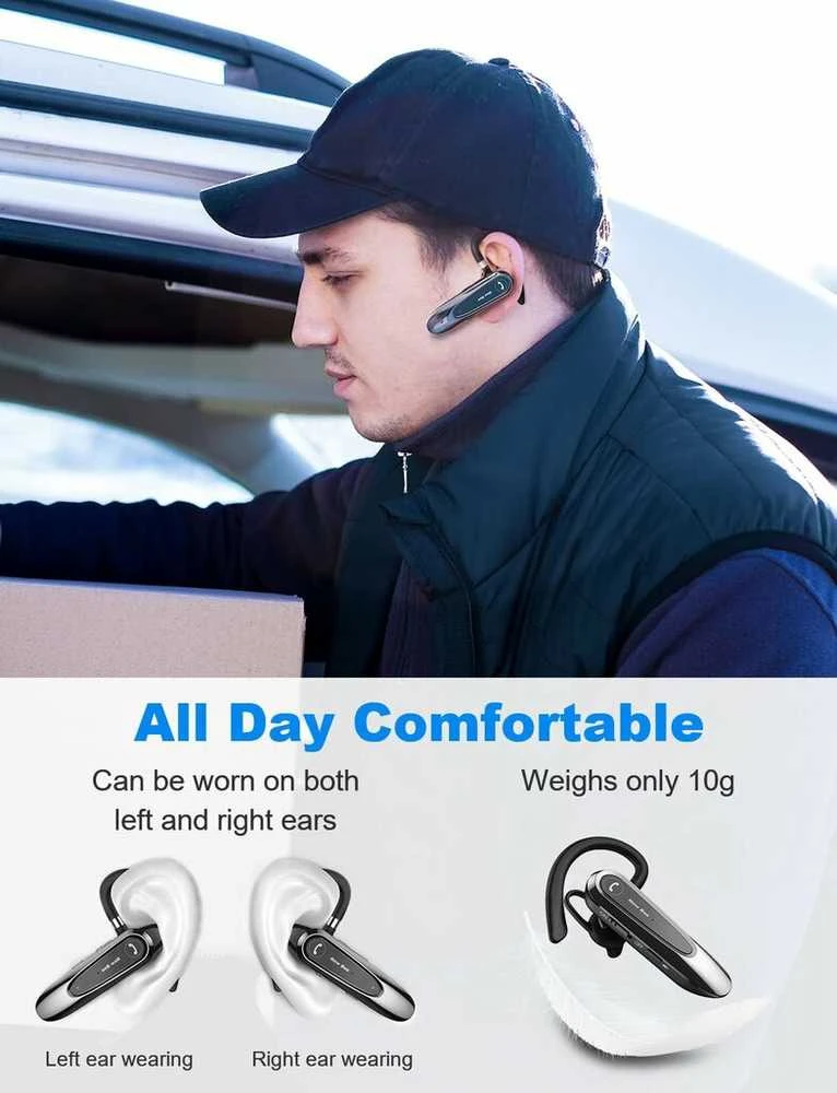 Ausinės New Bee B45 Bluetooth 5.0 - belaidė ausinė / laisvų rankų įranga, juoda