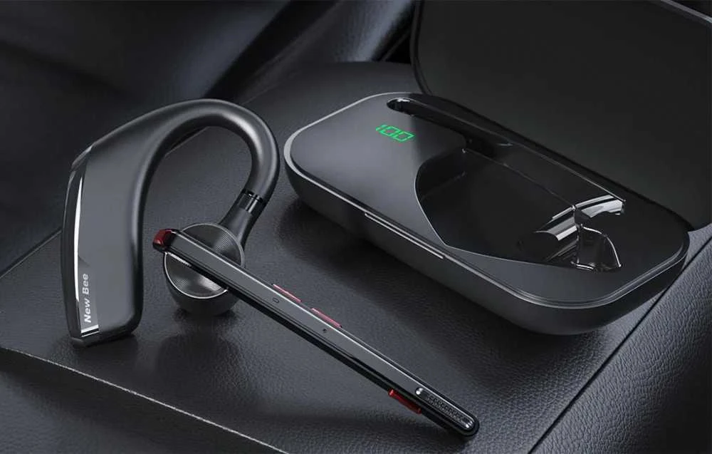 New Bee M51 Bluetooth 5.2 - belaidė ausinė / laisvų rankų įranga, juoda