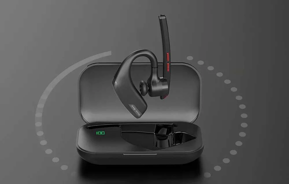 New Bee M51 Bluetooth 5.2 - belaidė ausinė / laisvų rankų įranga, juoda