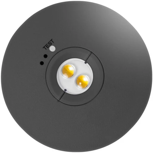NEXO emergency luminaire, LED, 2.5W, 350lm, 6400K, AC220-240V, IP65, 3h, TEST, juodas