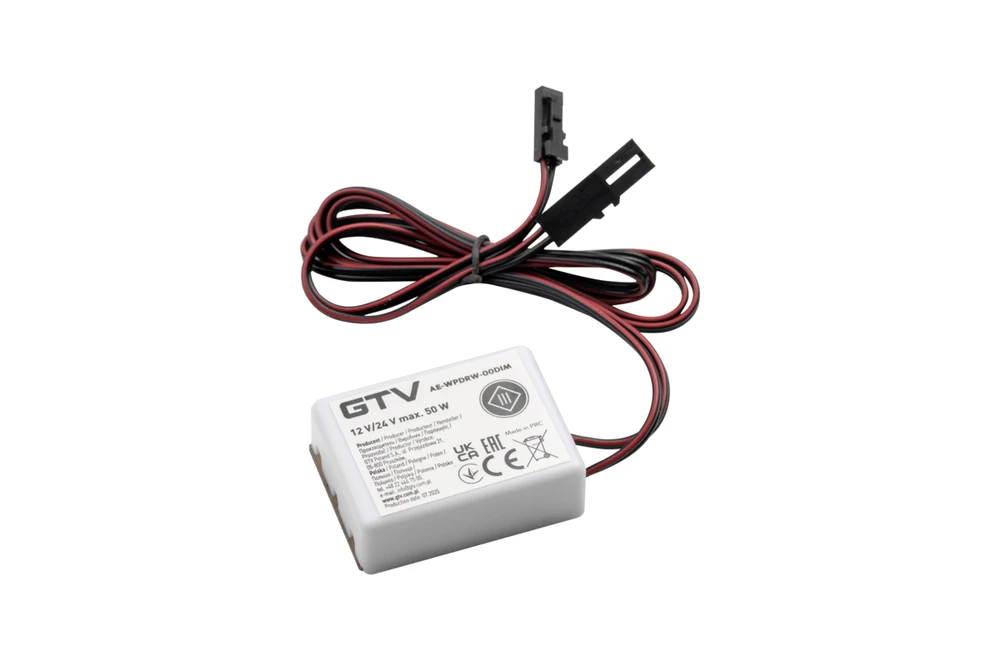 GTV Non-contact switch under the table top dimmable, max. 50 W, DC12V, IP20, cable 0.5 m