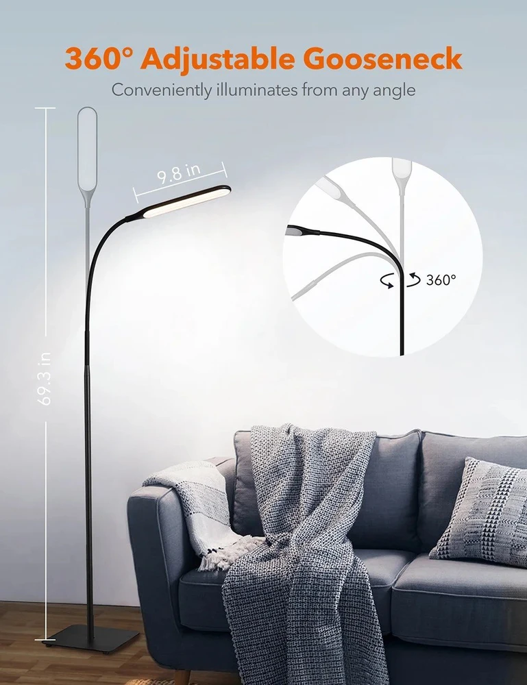 Pastatomas LED šviestuvas, TaoTronics TT-DL072, juodas