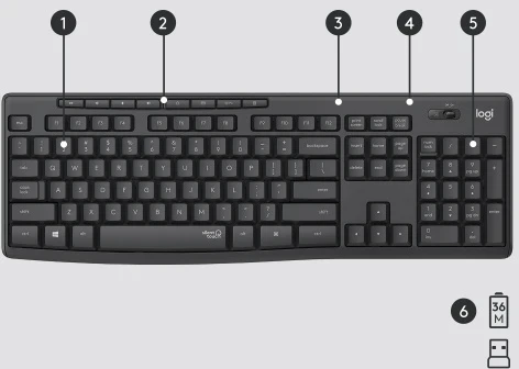 Pelė Logitech MK295 Silent Wireless Combo Belaidė klaviatūra, US Int, Graphite (SPEC) (Pažeista pakuotė)