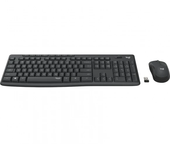 Pelė Logitech MK295 Silent Wireless Combo Belaidė klaviatūra, US Int, Graphite (SPEC) (Pažeista pakuotė)