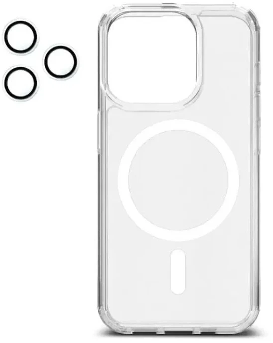 Permatomas 2in1 MagSafe telefono dėklas ArmorPro skirtas iPhone 15 Pro Max