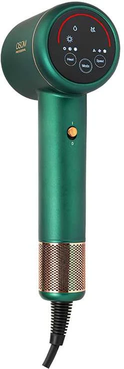 Plaukų džiovintuvas OSOM Professional NERO BLDC Plaukų džiovintuvas OSOMPF8GR, 1600 W, žalios spalvos (Ekspozicinė prekė)