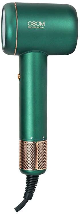 Plaukų džiovintuvas OSOM Professional NERO BLDC Plaukų džiovintuvas OSOMPF8GR, 1600 W, žalios spalvos (Ekspozicinė prekė)