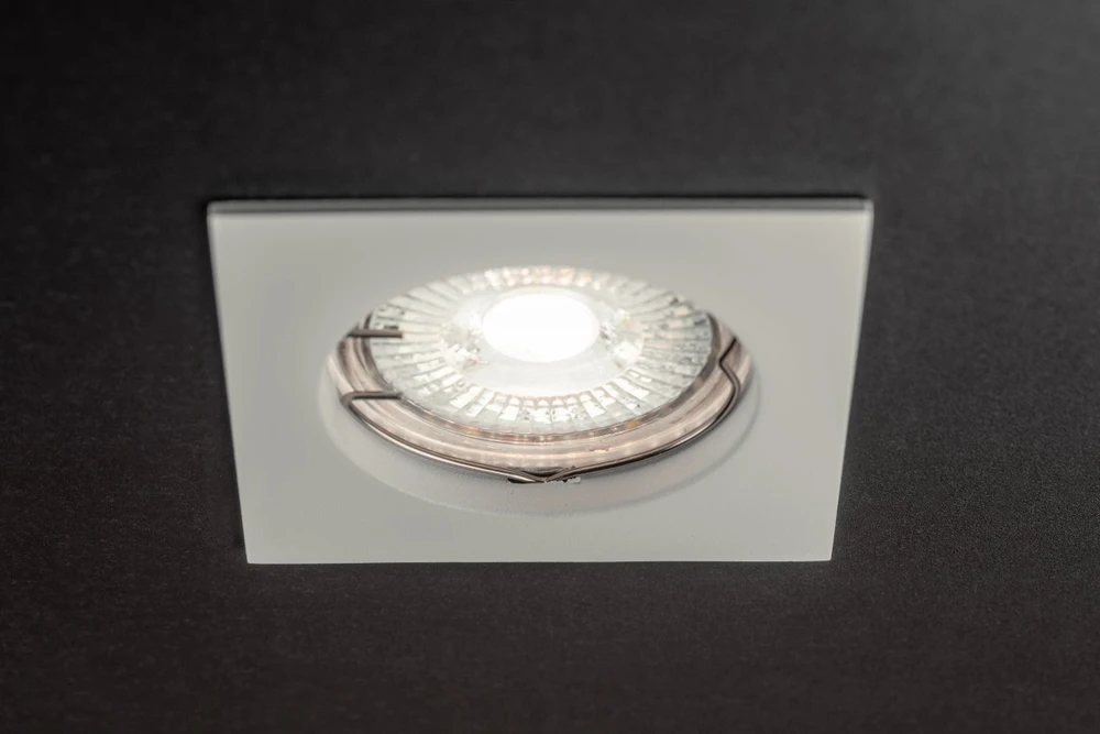 PORTO ceiling spotlight, IP20, square, baltas, TYPE DS10