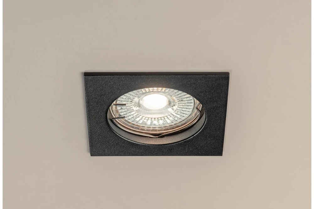 PORTO ceiling spotlight, IP20, square, juodas, TYPE DS10
