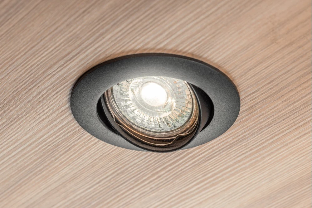 Lubinis šviestuvas PORTO-K ceiling spotlight, IP20, round, juodas, angle-adjustable, TYPE 5515