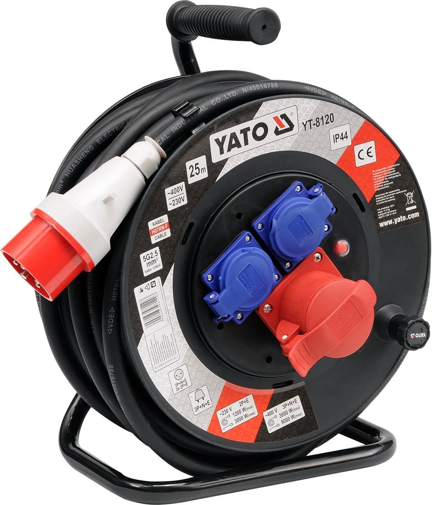 Ilgiklis vyniojamas ant ritės Yato YT-8120; 25 m; 5x2,5 mm²
