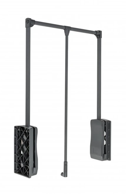 Pull-down wardrobe rail – oil 875mm - 1200mm (plieno-100% pilka)