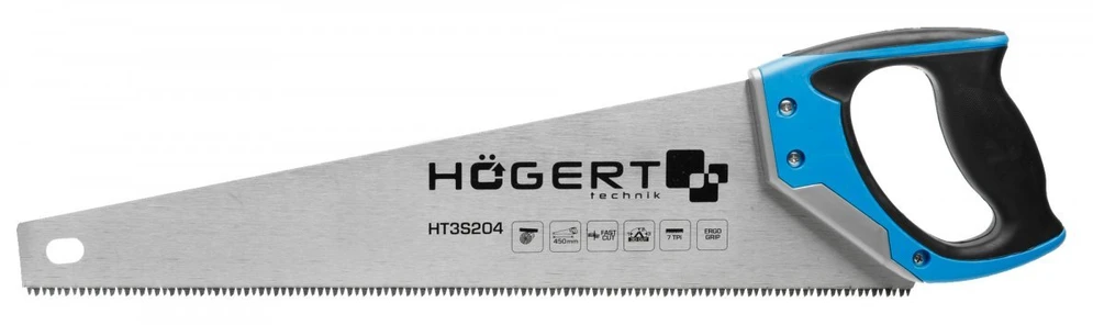 Hogert Rankinis pjūklas 450 mm, 7 TPI, trijų pusių skustuvo dantys