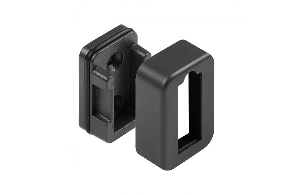 Rectangular socket with end cap, pilka anthracite