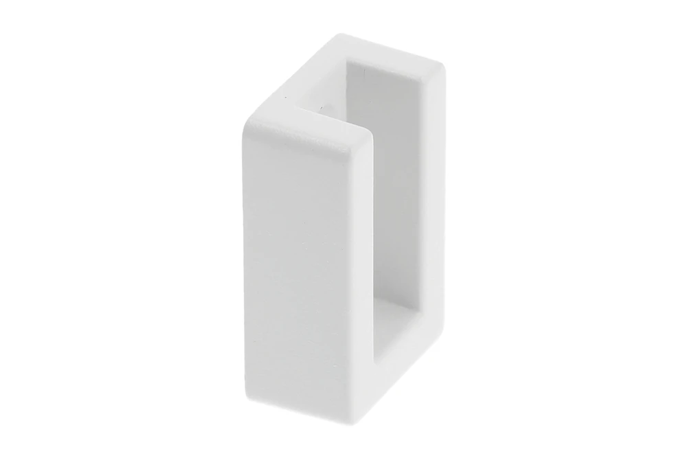 Rectangular socket without end cap, baltas