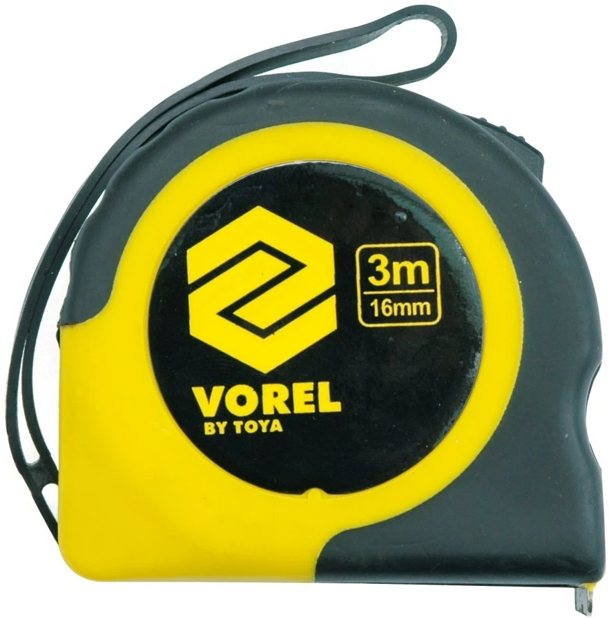 Ruletė geltona Vorel | 10m x 25 mm