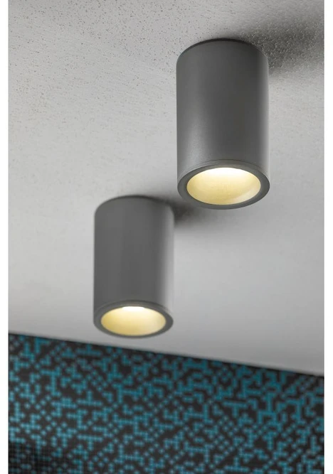 GTV SENSA AQUA lubinis šviestuvas, aliuminis, 85x115, IP54, maks. 50 W, apvalus, pilkas