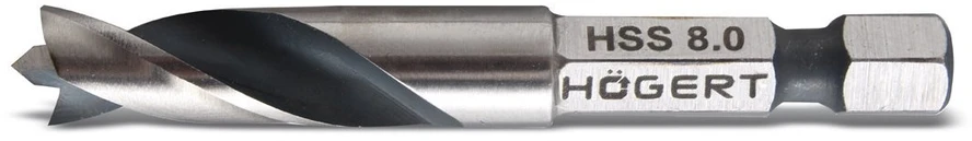 Hogert Šešiabriaunis kotas, 1/4 colio, pagamintas iš HSS plieno, Ø 8 mm, L=60 mm