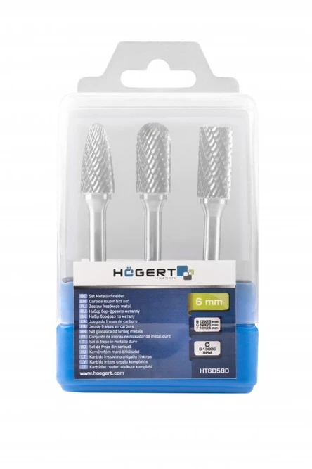 Grąžtas Rotacinių grąžtų metalui rinkinys, 3 vnt., HT6D580, Hogert