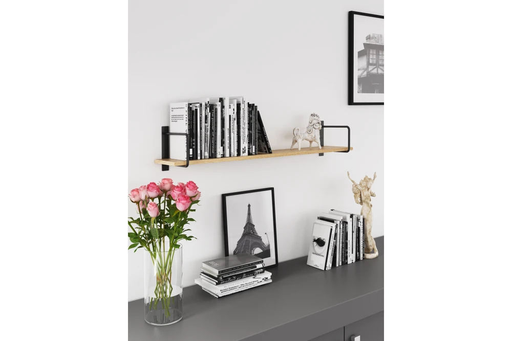 Shelf support BELT, 22x23 cm, juodas mat