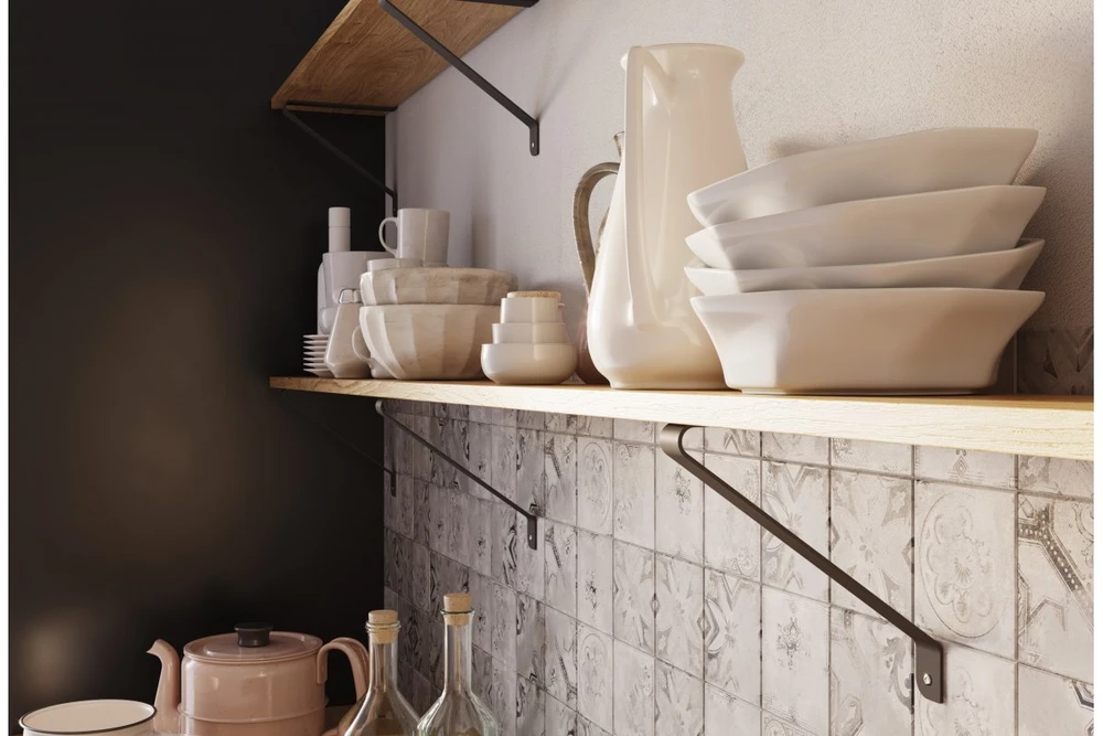 Shelf support GALA, 25x22 cm, juodas mat